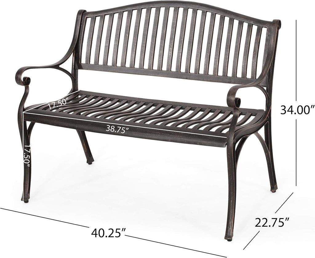 Bronze Cast Aluminum Bench V37232
