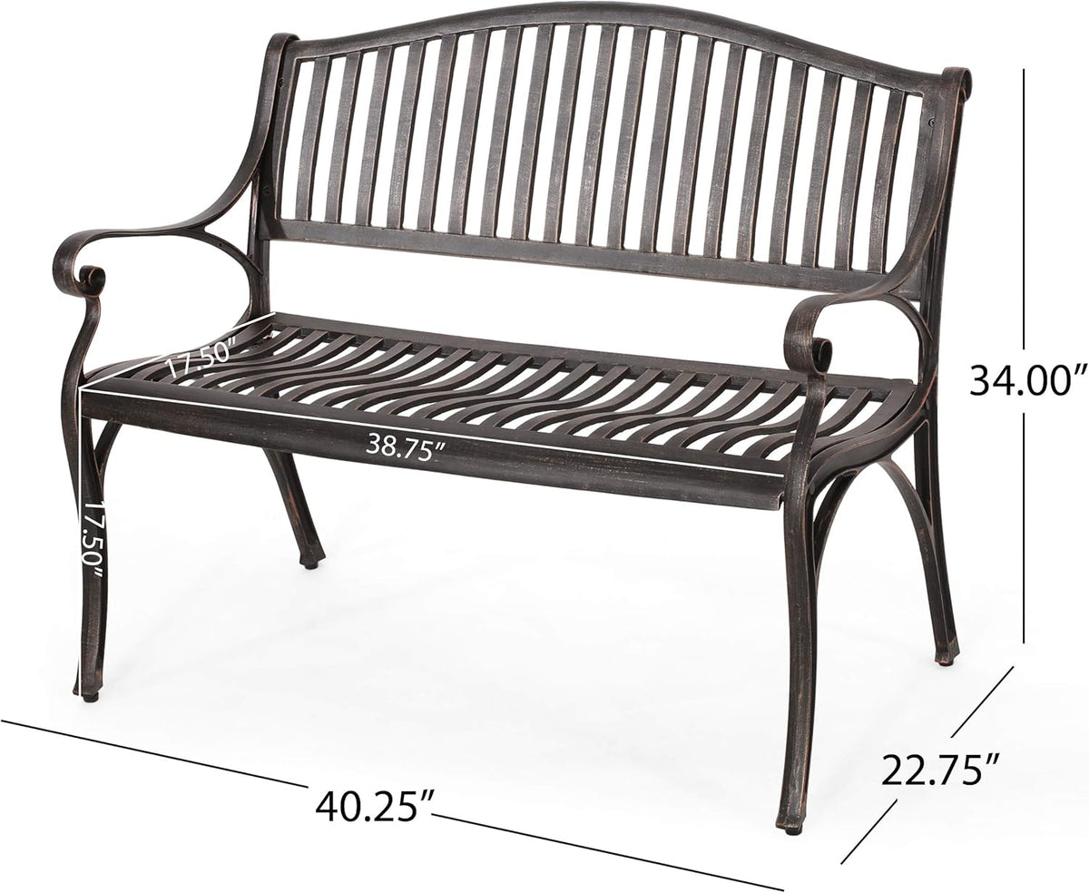 Bronze Cast Aluminum Bench V37232