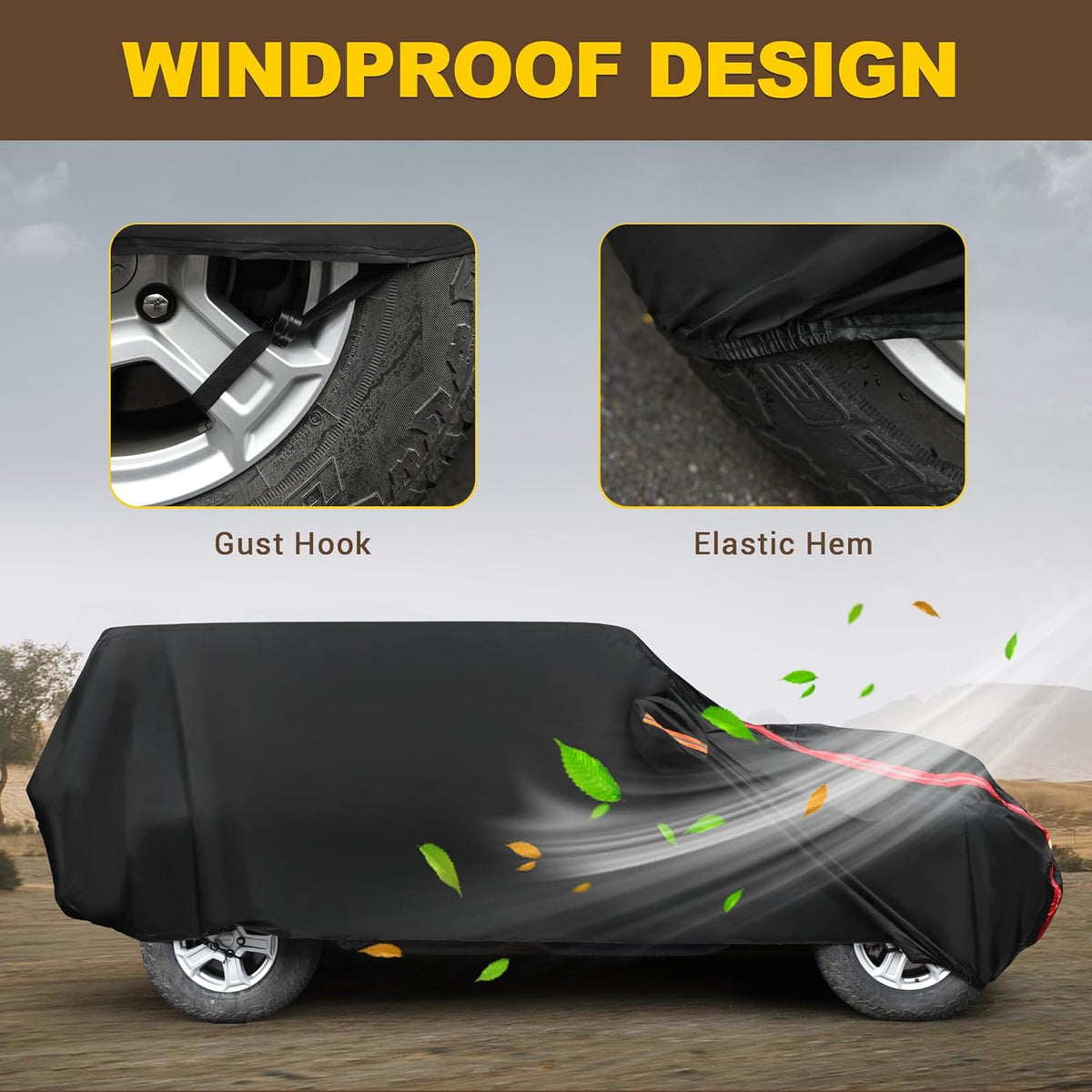 210D Oxford Cloth Car Cover for 4 Door with Windproof Straps I276