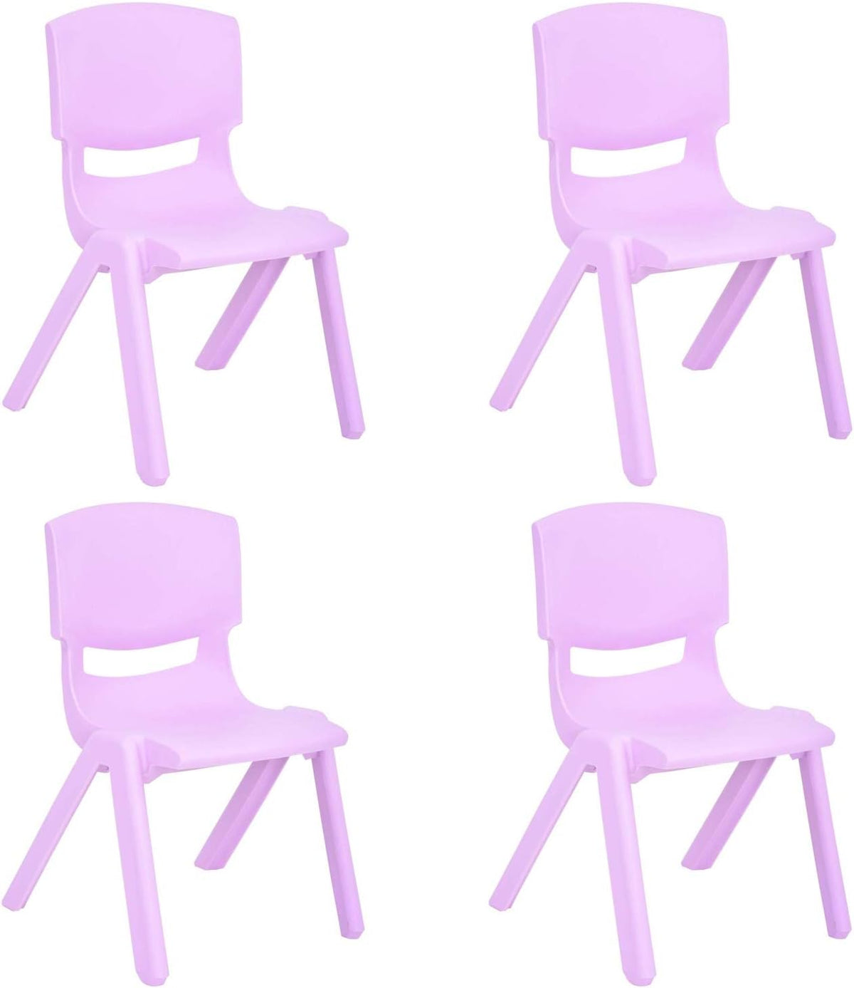 Stackable Plastic Kids Learning Chairs, Yellow, 2 Pack X5301