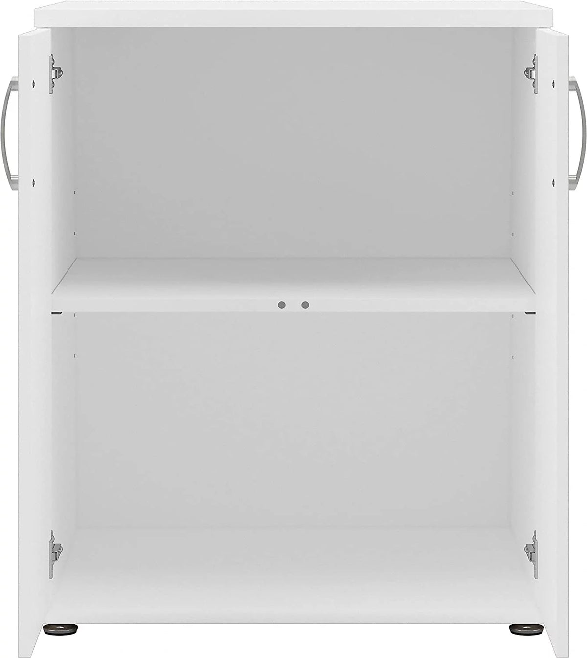 White Engineered Wood Laundry Room Cabinet with Doors C2862