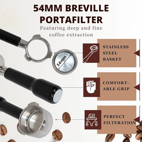 54mm Bottomless Stainless Steel Portafilter with Filter Basket Y921