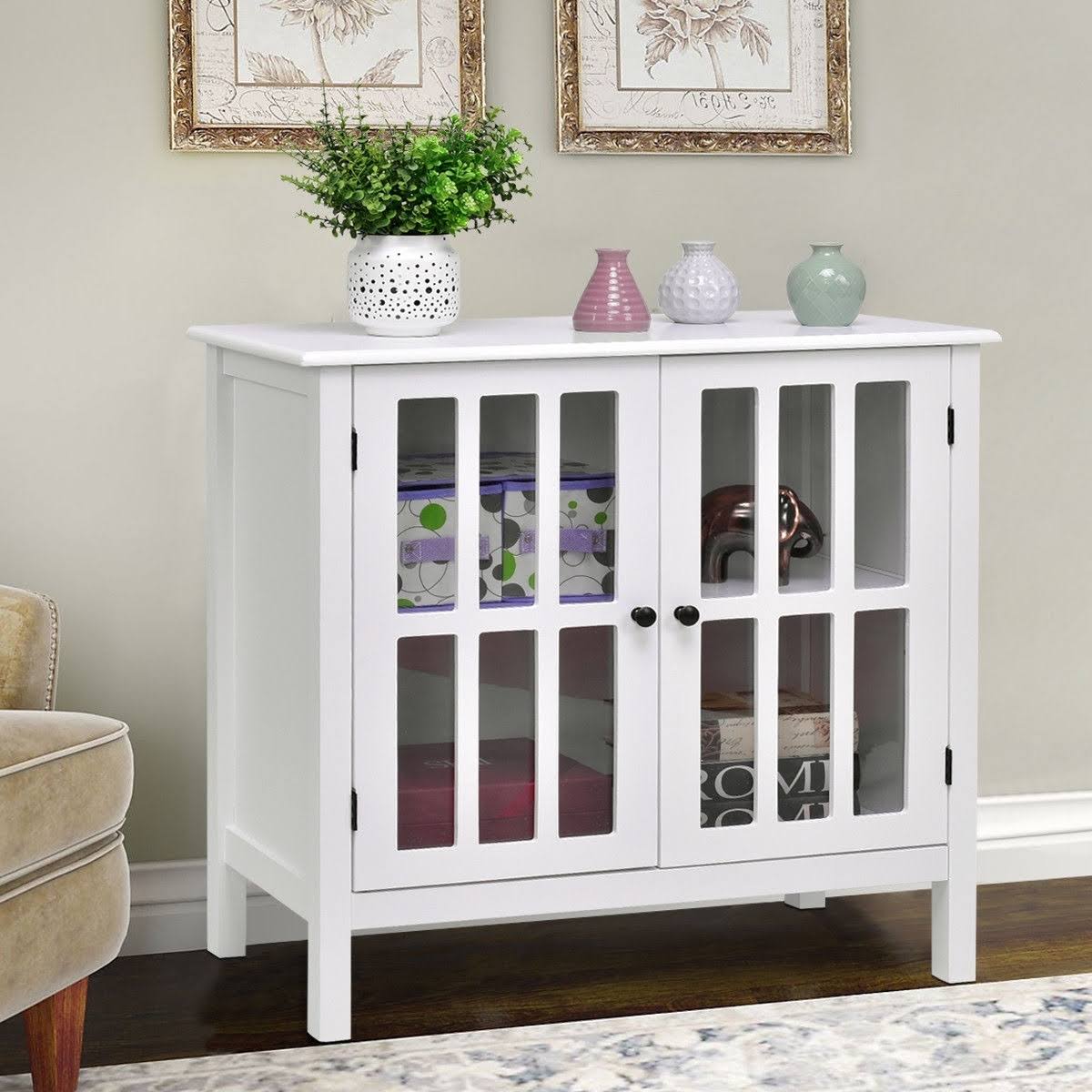 Glass Door Sideboard Storage Cabinet H2534