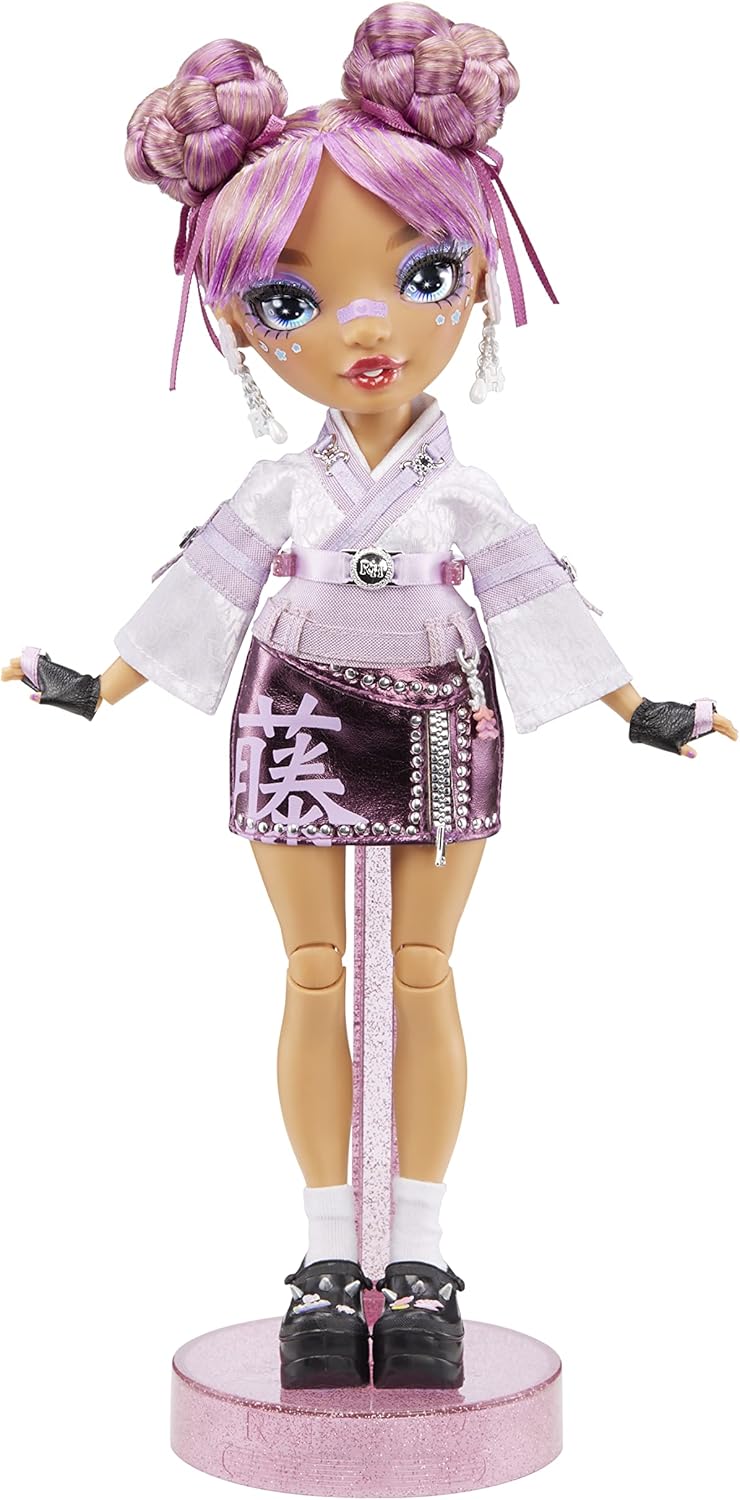 Mauve Purple Fashion Doll with 2 Designer Outfits and Accessories D46309