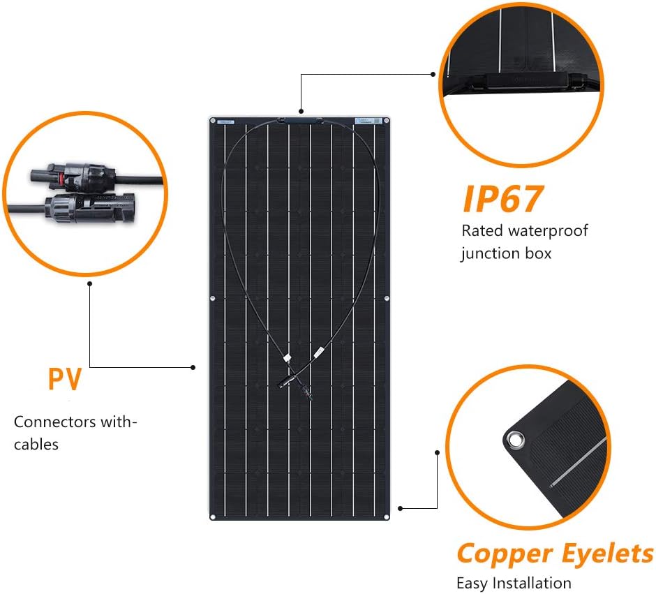 200W Flexible Monocrystalline Solar Panel Kit with 20A Charge Controller S297010
