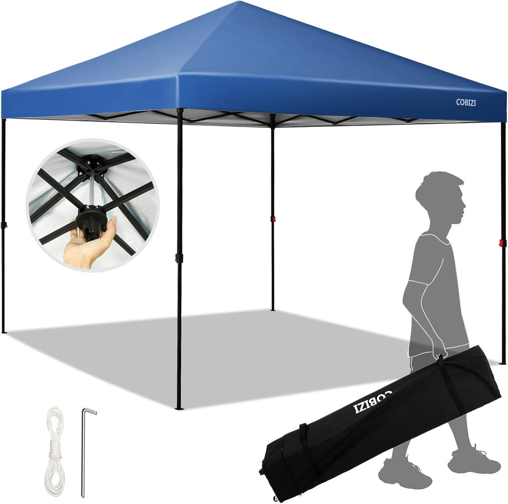 10x10ft Blue Waterproof Pop Up Canopy Tent with Carrying Bag M831
