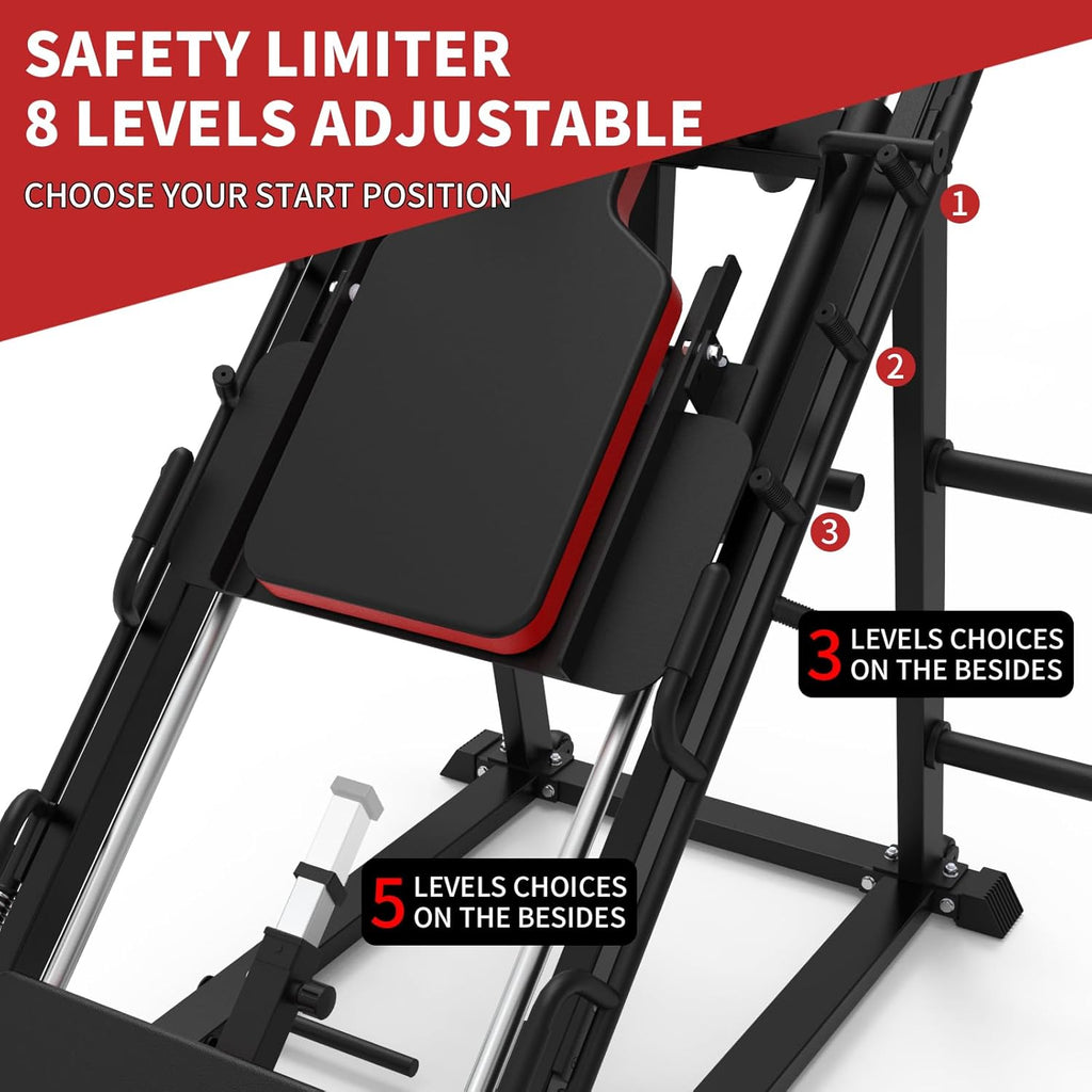 Leg Press Hack Squat Machine Combo with Weight Storage Posts N7097