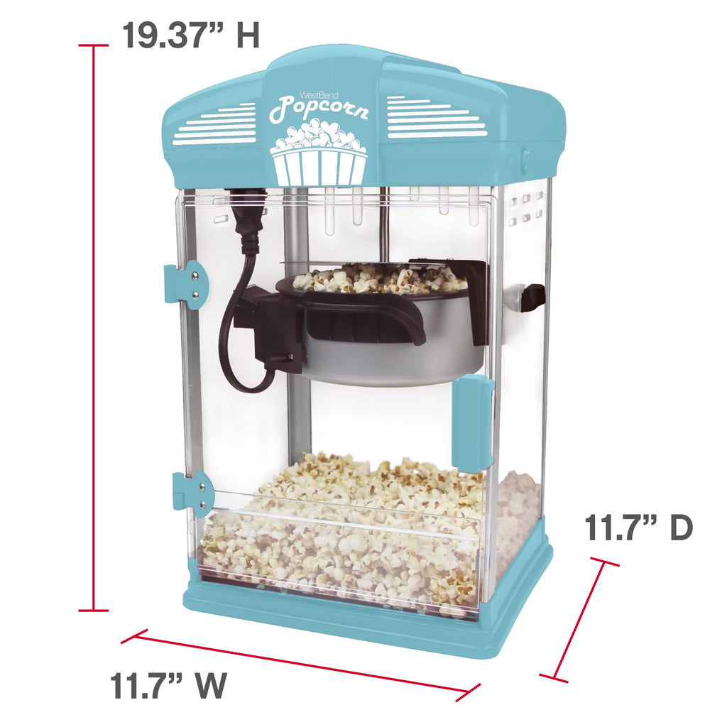 Blue 4-Ounce Popcorn Popper Machine with Nonstick Kettle C62003