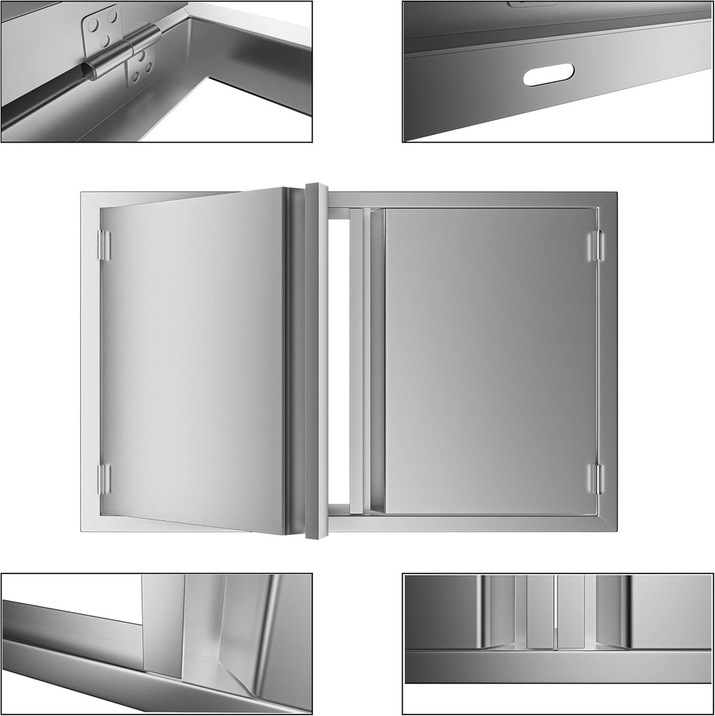 Stainless Steel BBQ Double Access Door 31W x 24H Inch E4235