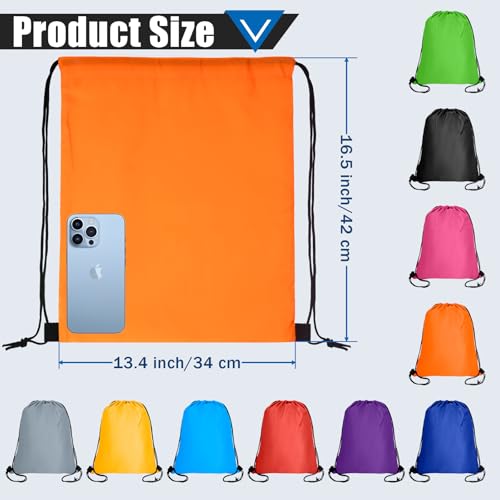 50 Pcs 10 Colors Nylon Drawstring Backpack Y144