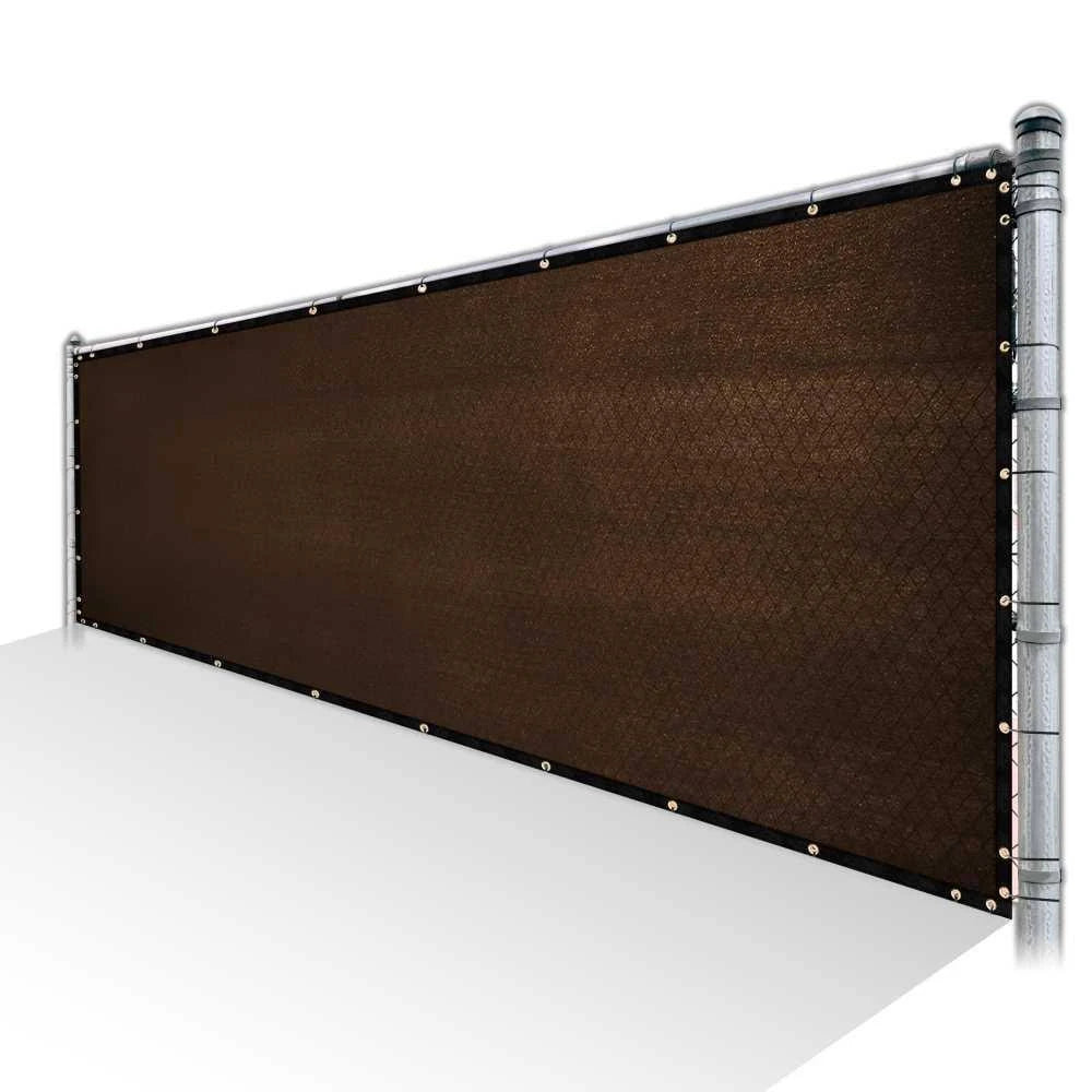 8 ft. x 200 ft. Brown Privacy Fence Screen Mesh with Reinforced Grommets G201513