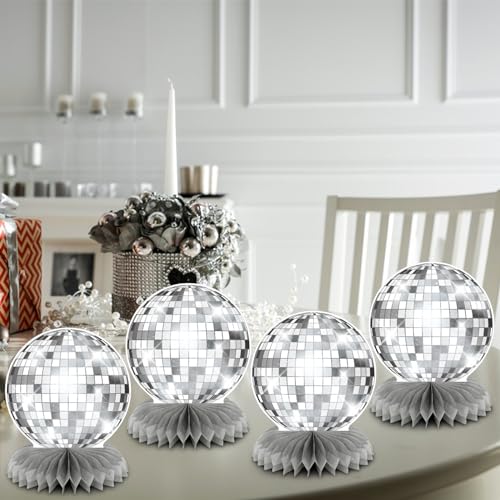 Silver Flat Disco Ball Centerpieces I8712