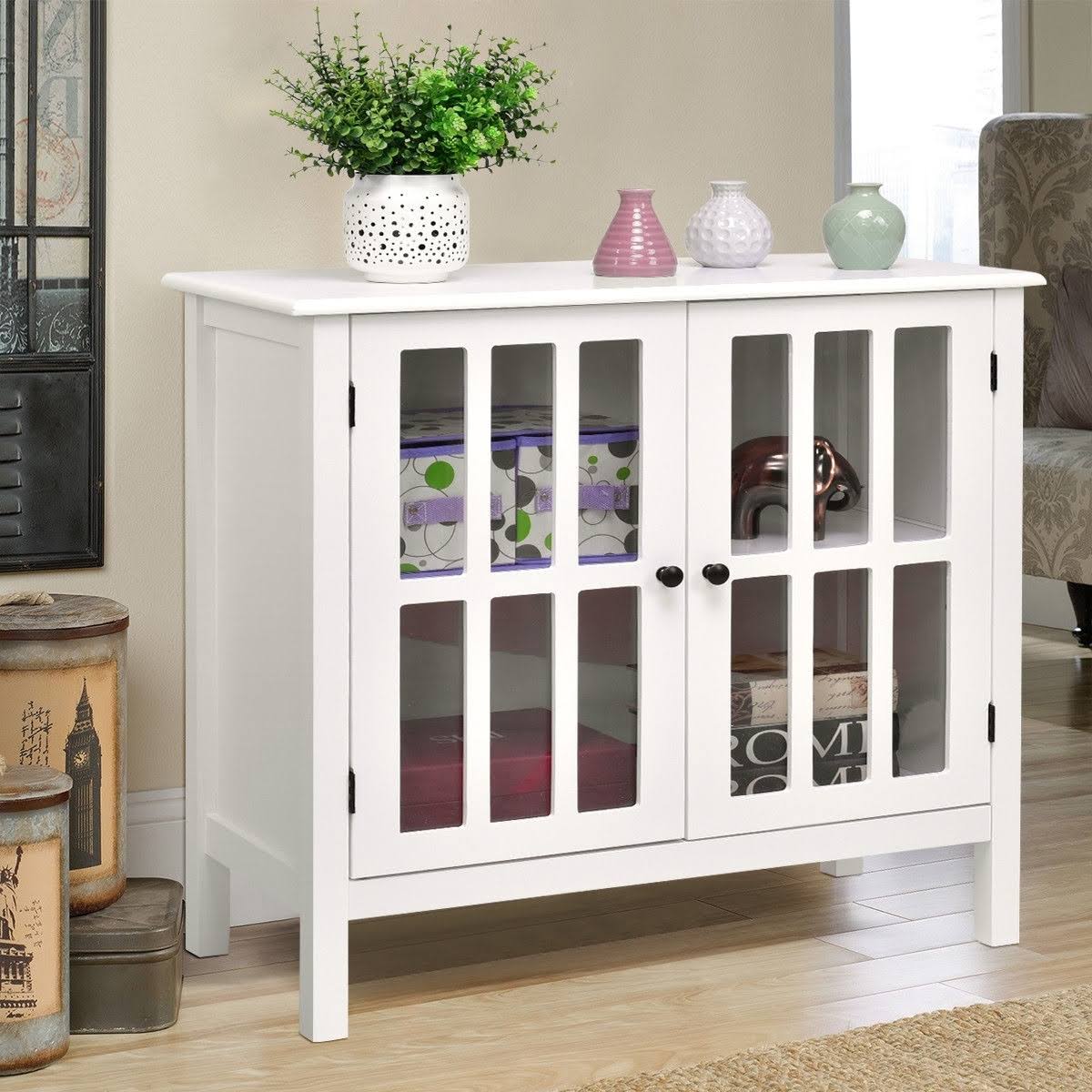 Glass Door Sideboard Storage Cabinet H2534