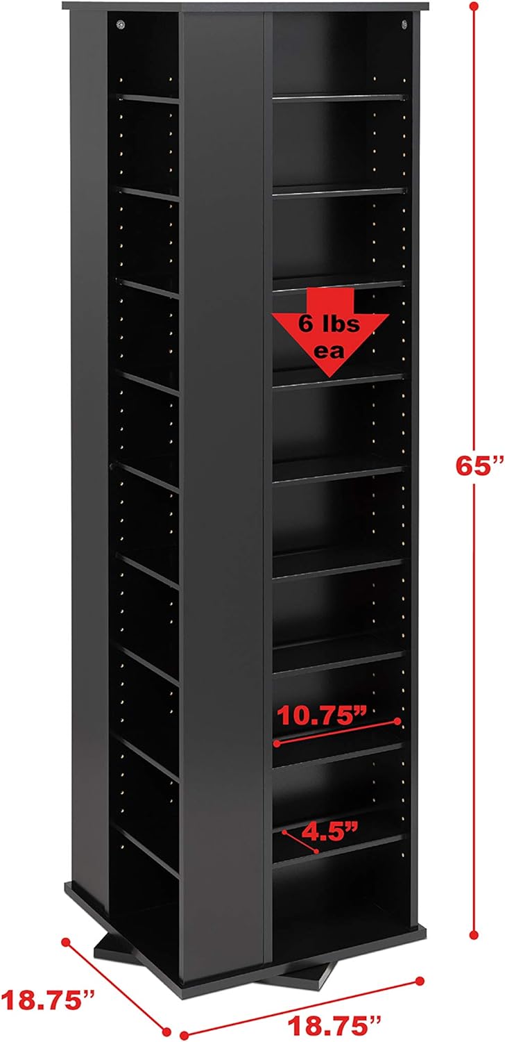 Black Spinning Tower Storage Cabinet K35665