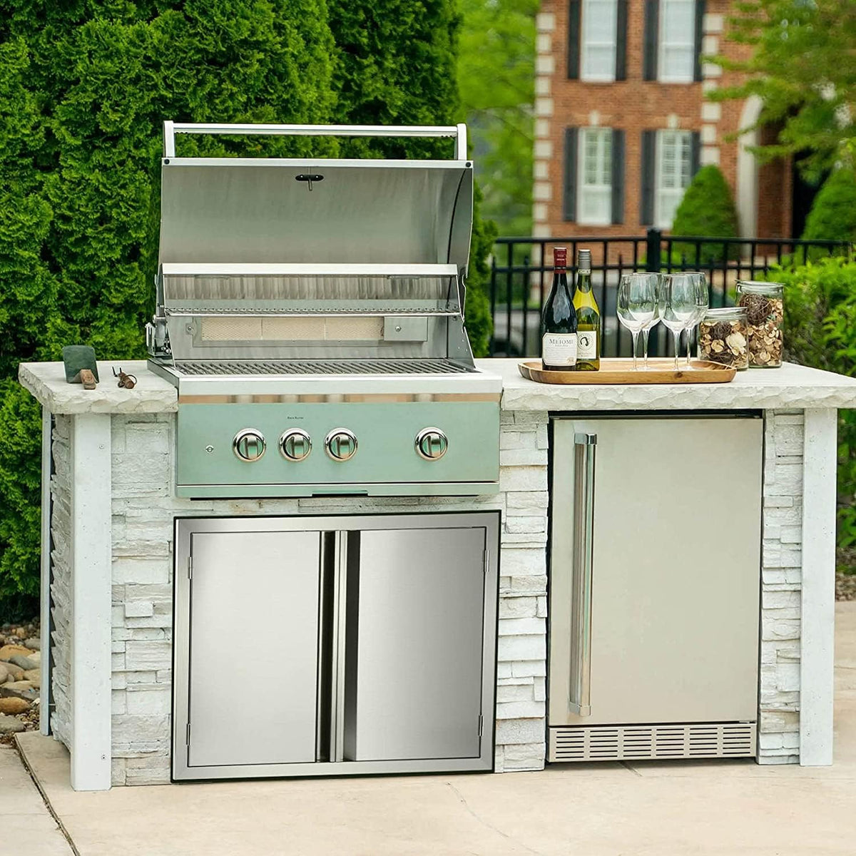 Stainless Steel BBQ Double Access Door 31W x 24H Inch E4235