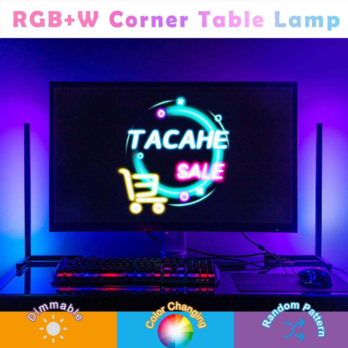 Compact RGB Dimmable LED Table Lamp Black Q194992