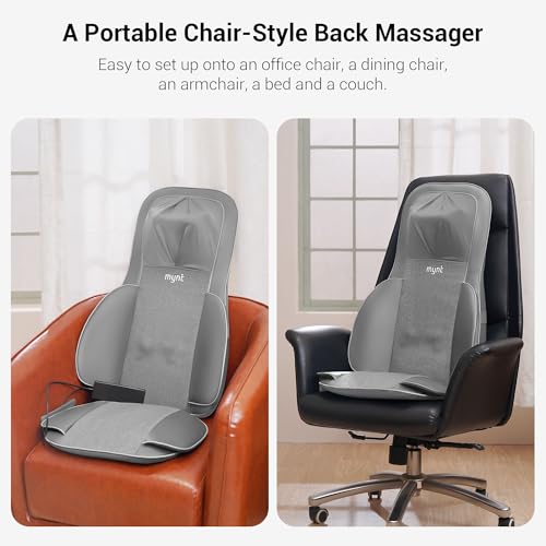 3D Shiatsu Neck and Back Massager with 10 Deep Kneading Nodes and Heat, Black D291594