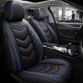 PU Leather Car Seat Cover 5-Seater Black-red X913