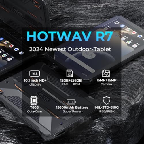 Gray Rugged Tablet 15600mAh 10.1 Inch HD+ 12GB+256GB IP68 IP69K L2037