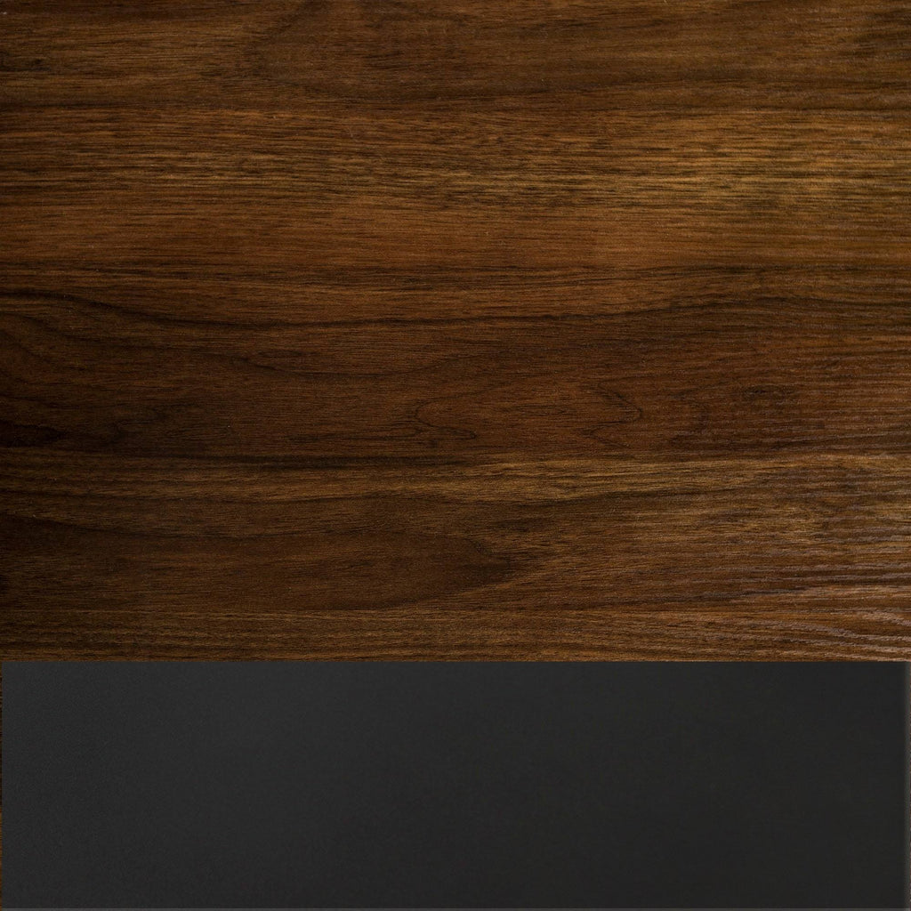 3-Piece Dark Walnut Black Metal Entertainment Wall M496