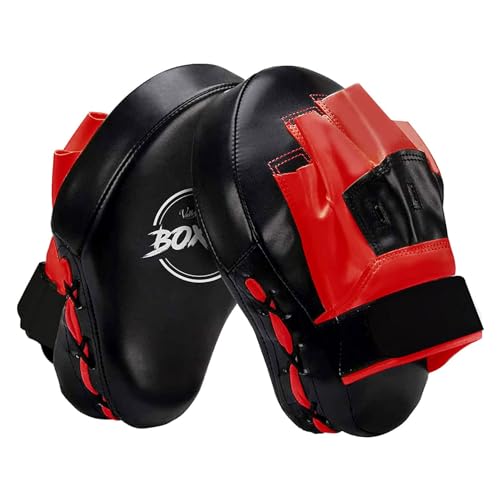 Boxing Curved Focus Punching Mitts Leatherette Training Hand Pads N89370