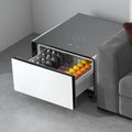 White Smart Side Table with Built in Fridge and Storage Drawer S839734