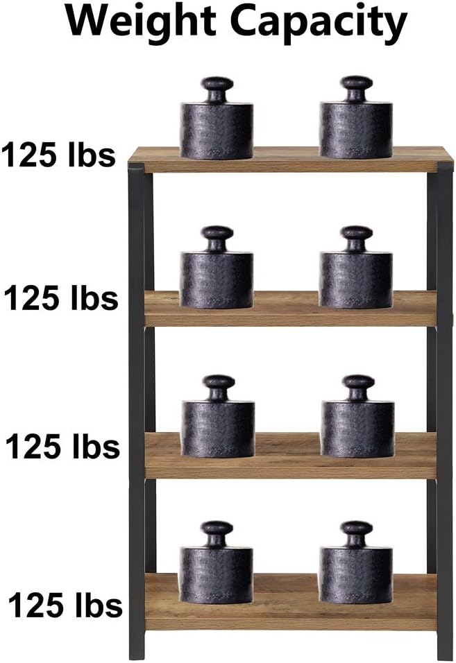 4 Tier Wood and Metal Bookshelf M86277