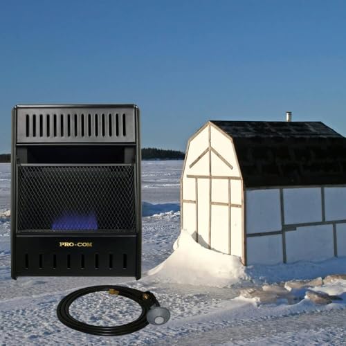 Ventless Propane Gas Blue Flame Space Heater, 10000 BTU, Black V4125