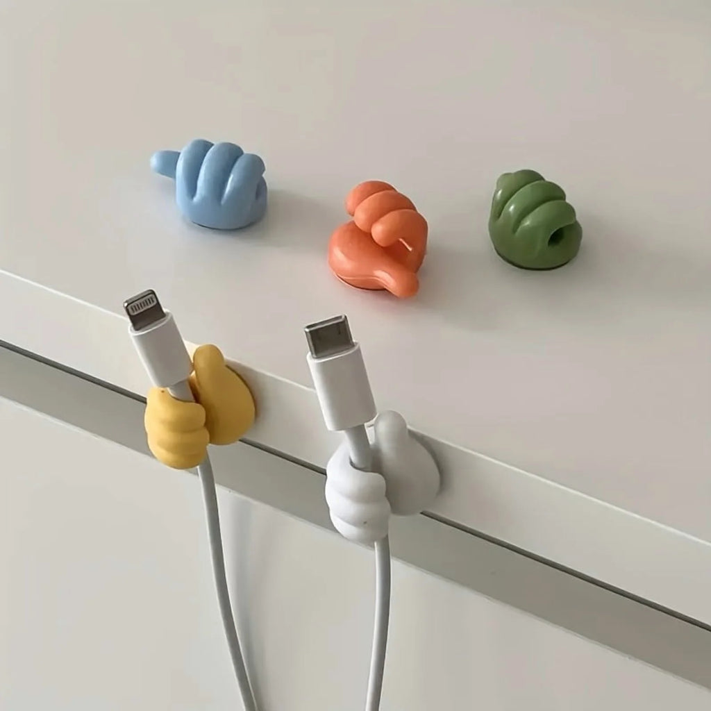 10 Pcs Silicone Wall Hook Adhesive Cable Clip Key Hanger J139190