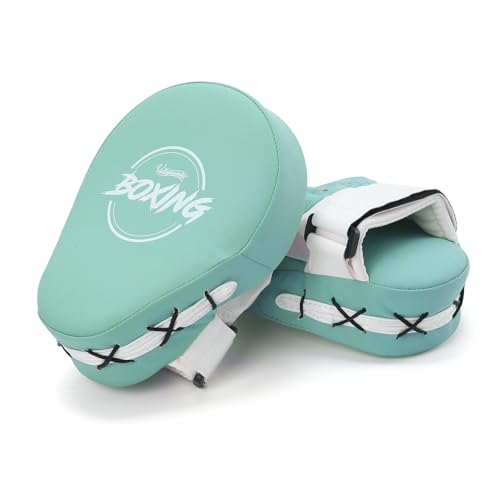 Boxing Curved Focus Punching Mitts Leatherette Training Hand Pads N89370