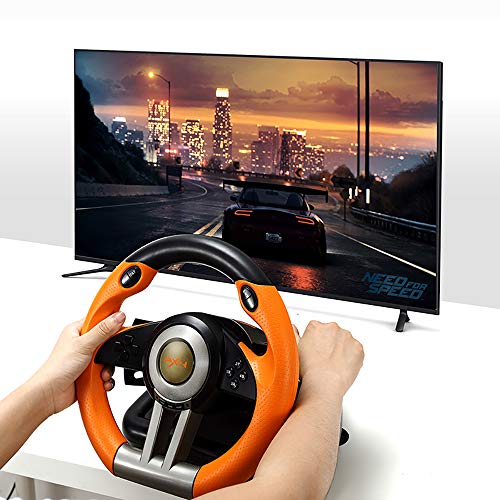 Orange Racing Wheel with Pedals C3528