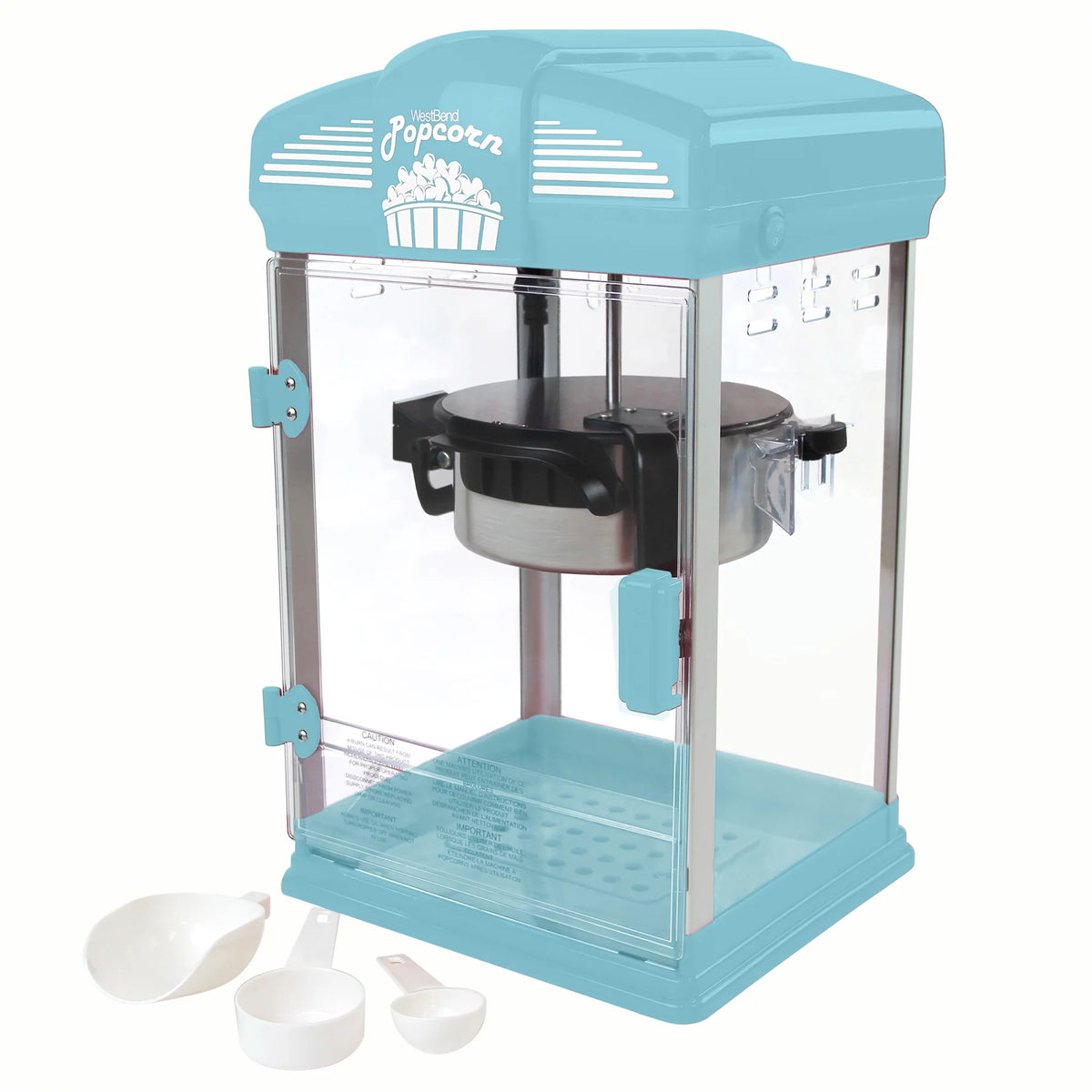 Blue 4-Ounce Popcorn Popper Machine with Nonstick Kettle C62003