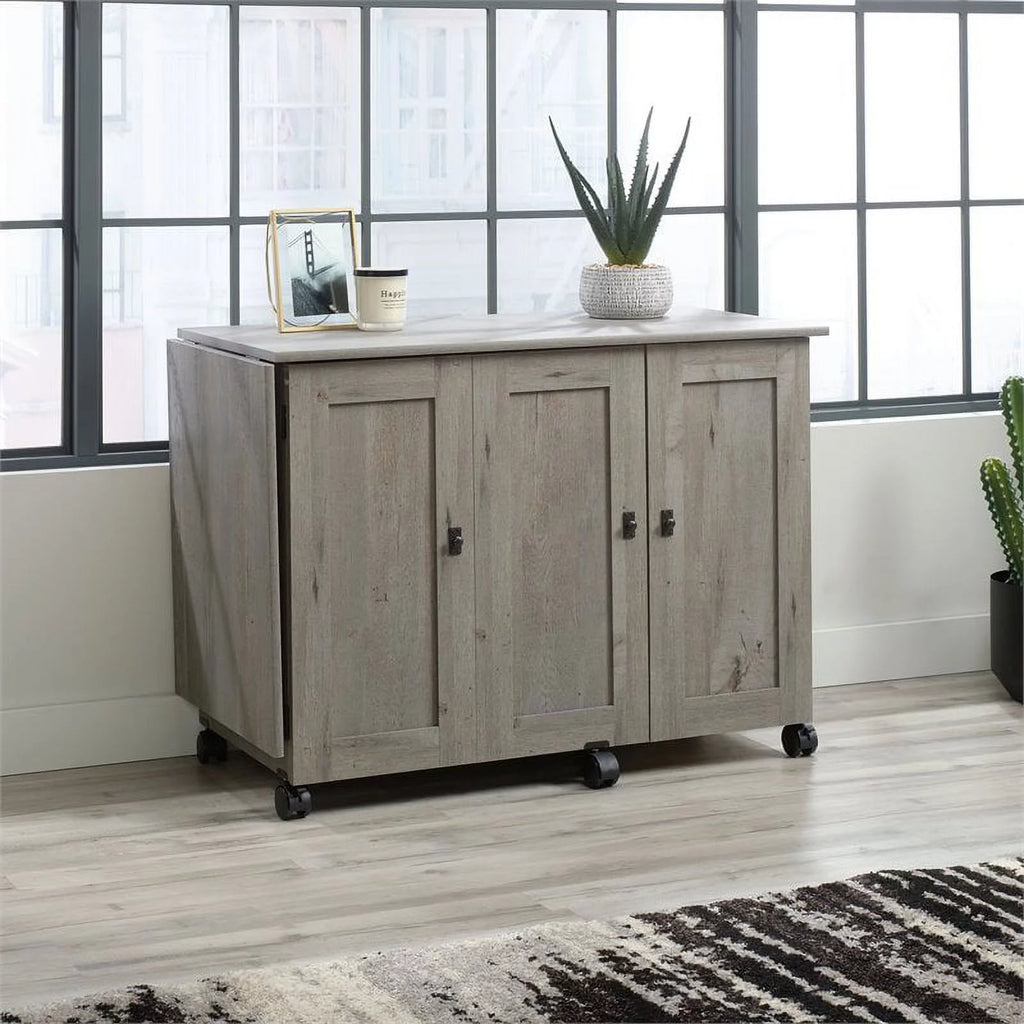 Contemporary Engineered Wood Sewing Craft Table in Oak Y2703