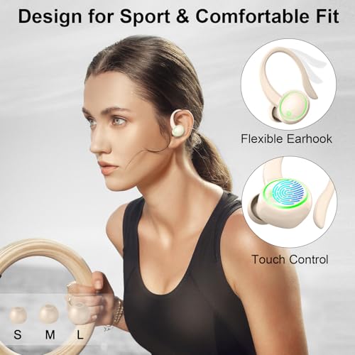 Pink Wireless Bluetooth 5.4 Over-Ear Earbuds with ENC Noise Cancelling Mic O466