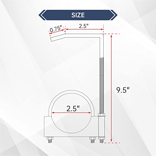 2.25''/2.5''/3''/4'' Inch Universal U Bolt Clamp On Exhaust Hanger T77373