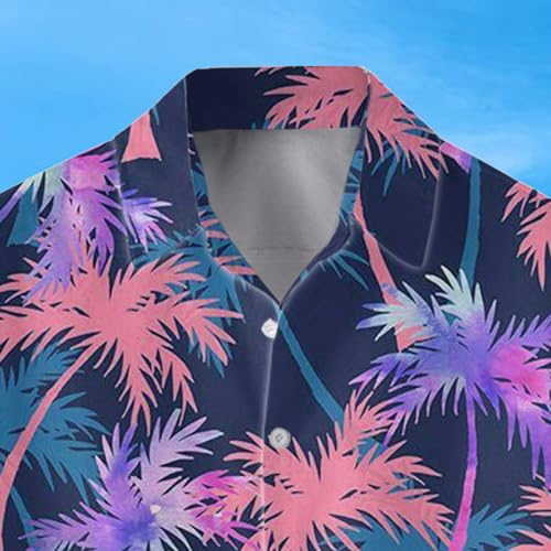 Mens Printed Hawaiian Button Down Shirts W1651