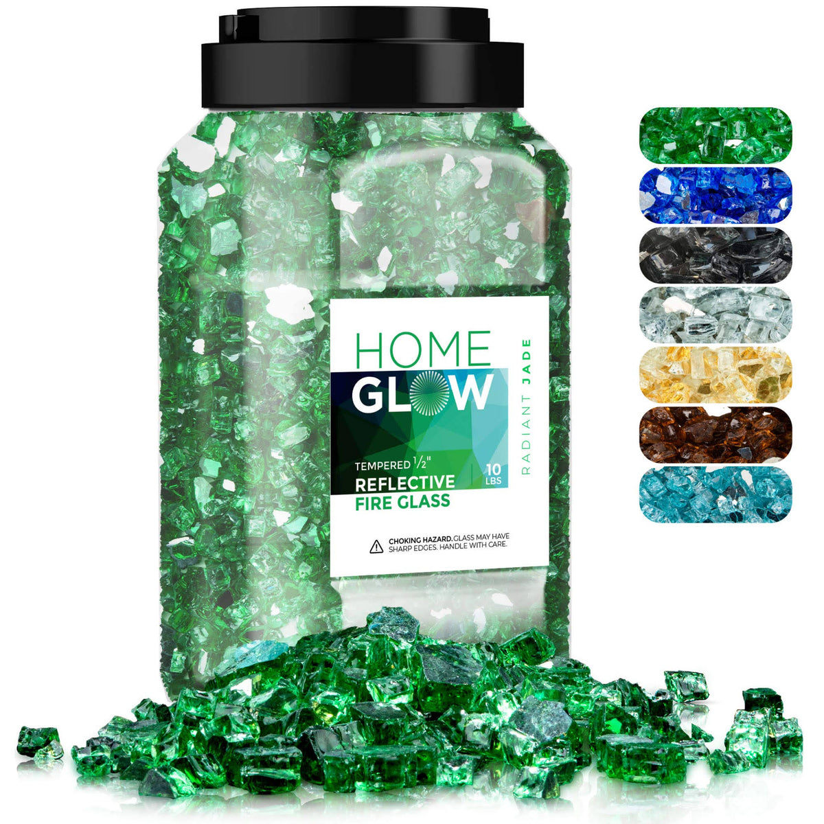 Reflective Tempered Fire Glass 1/2 inch 10 Pounds M5689