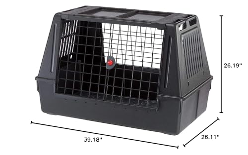 Black Assembled Car Dog Crate 39L x 23W x 26H Q6990
