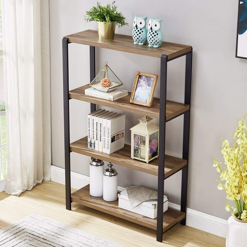 4 Tier Wood and Metal Bookshelf M86277
