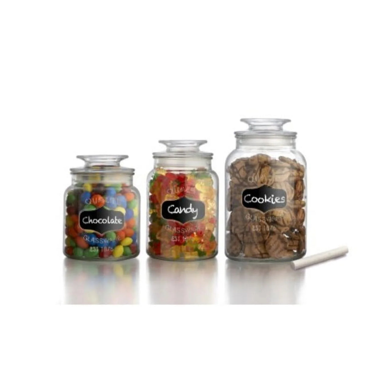 3-Piece Glass Canister Set with Airtight Lids G85017