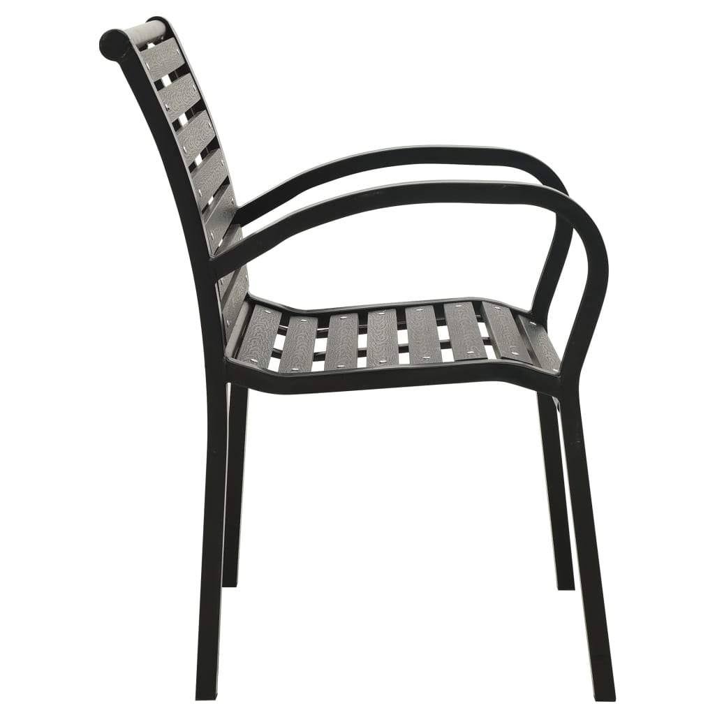 2 Pcs Steel and WPC Garden Chairs C635177