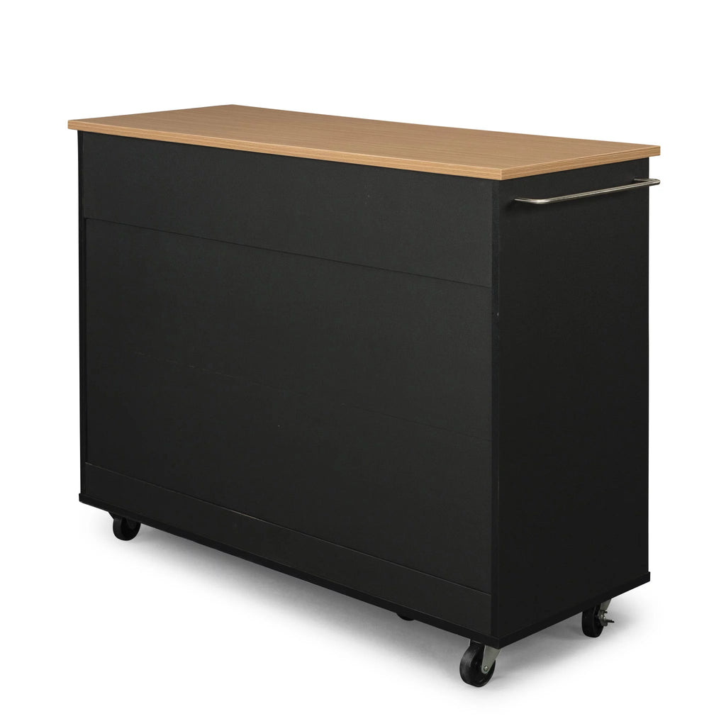 Black Wood Kitchen Cart N305435