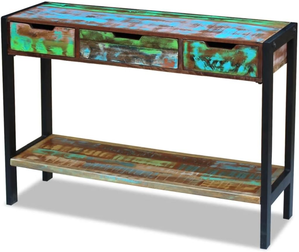 Solid Reclaimed Wood Sideboard with 3 Drawers Q155