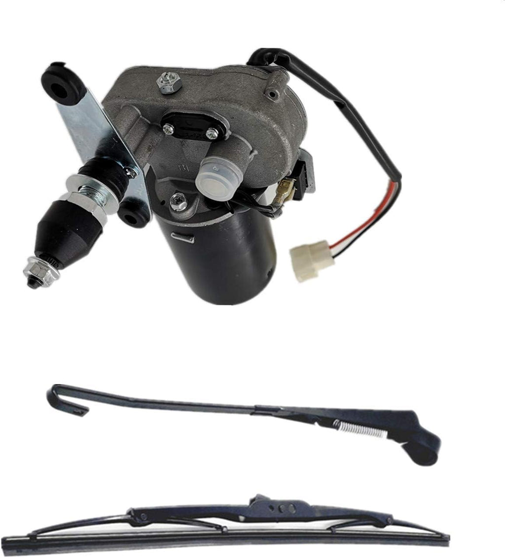 12V Universal Electric Windshield Wiper Motor Kit for UTV ATV Hard Coated Or Glass Windshields, 110° Sweep, 13.7" Arm, 17.7" Blade Pack of 2 C5890