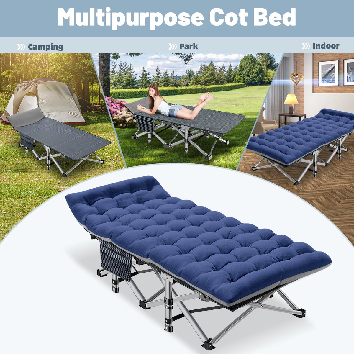 Camping Cot with Mattress & Carry Bag N72232