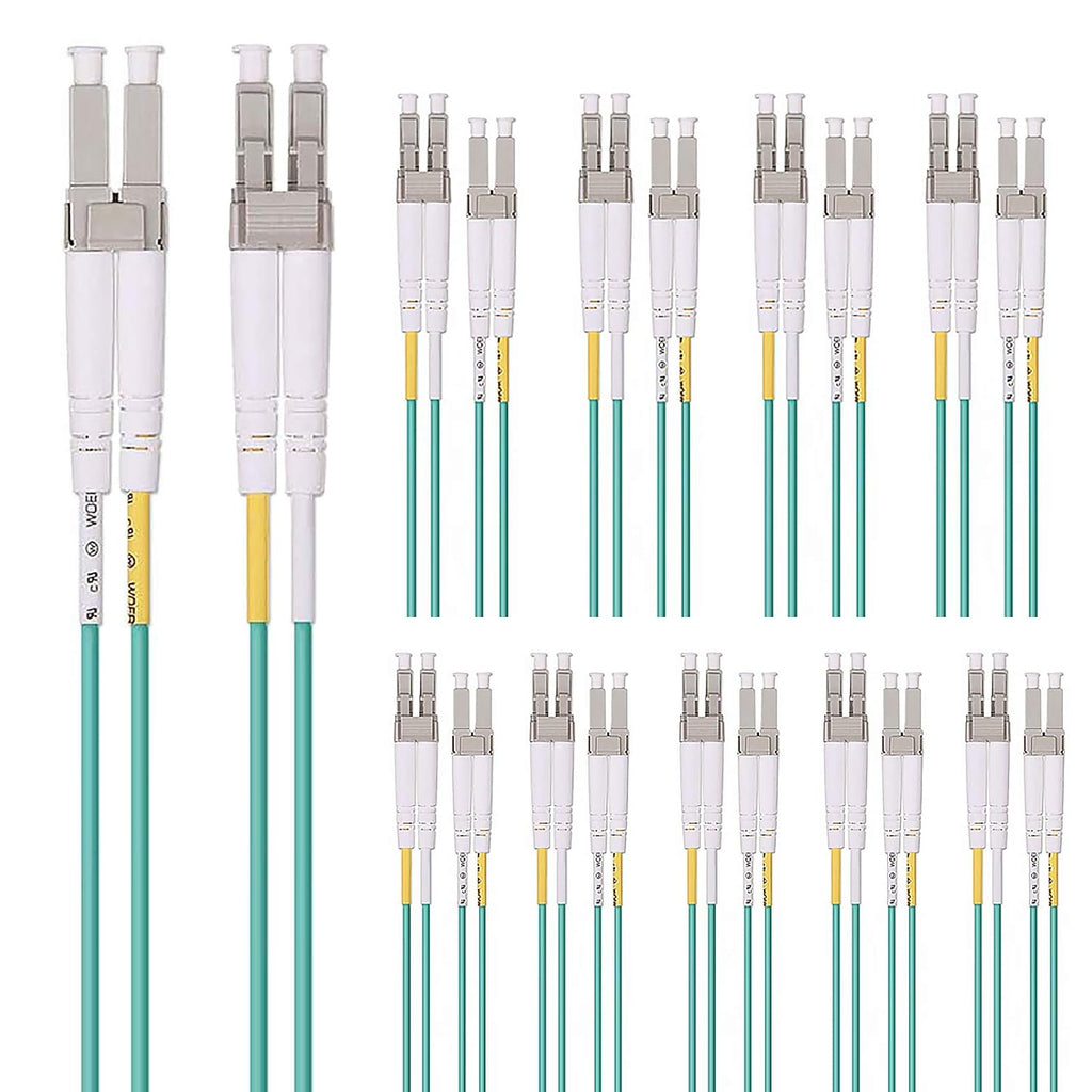 LC to LC OM3 Duplex 50/125 LSZH Fiber Optic Cord, 3-Meter 10-Pack S23136