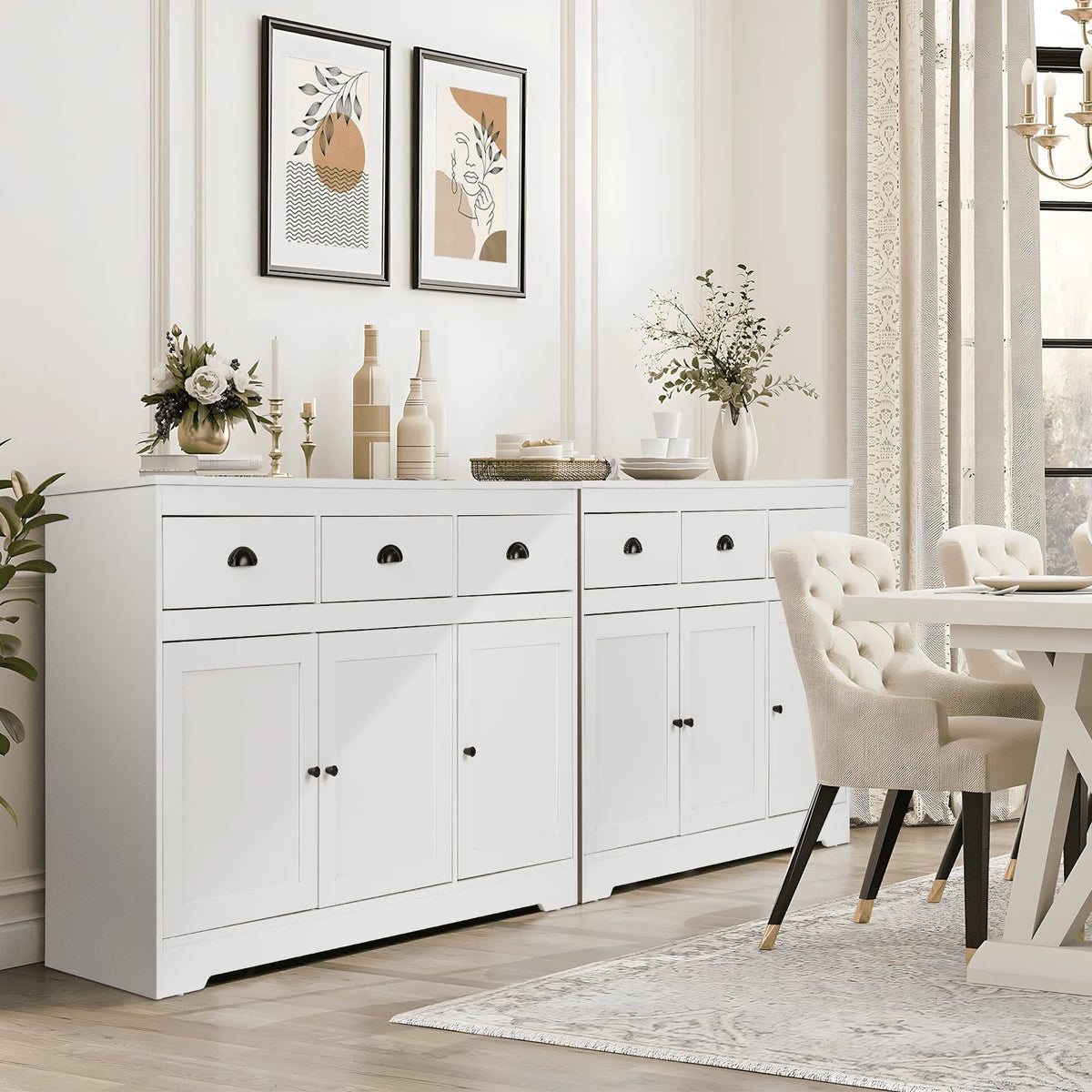 White Sideboard and Buffet with Drawers N215