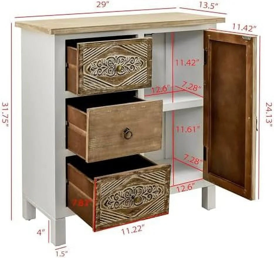 Carved Wood Sideboard with 5 Drawers E961521