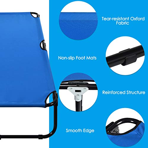Folding Camping Cot Bed with 600D Oxford Fabric Grey L58010