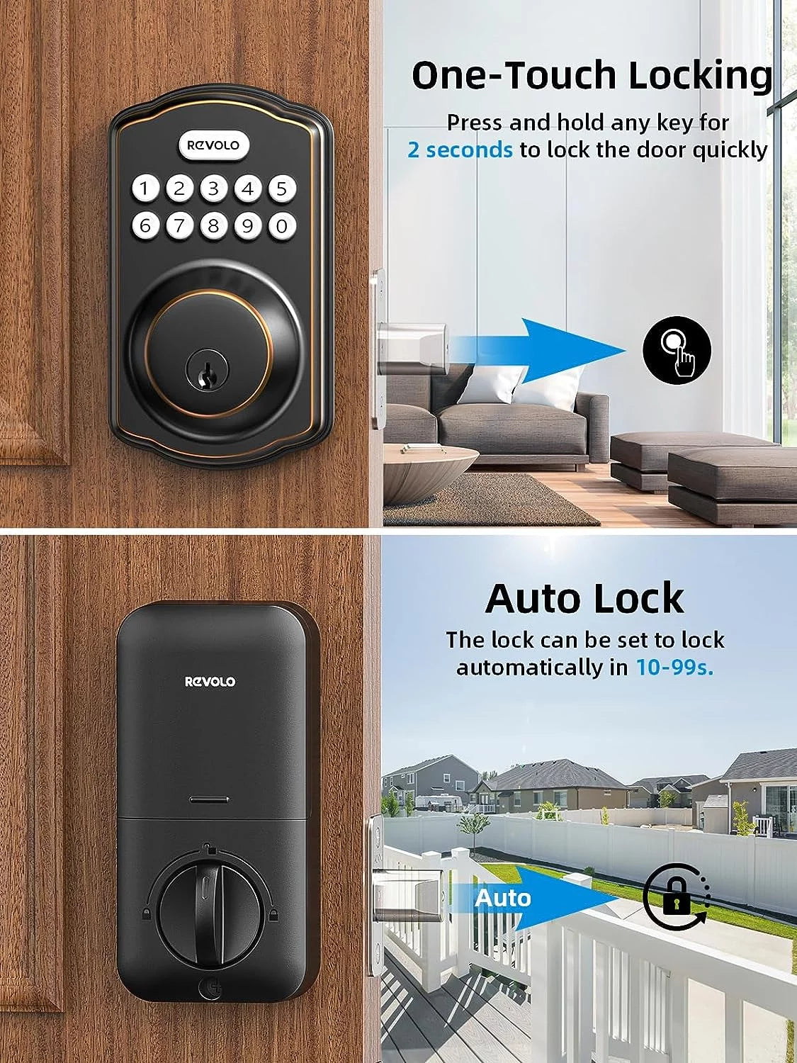 Keyless Entry Door Lock with Handle Set, Oil Rubbed Bronze X442